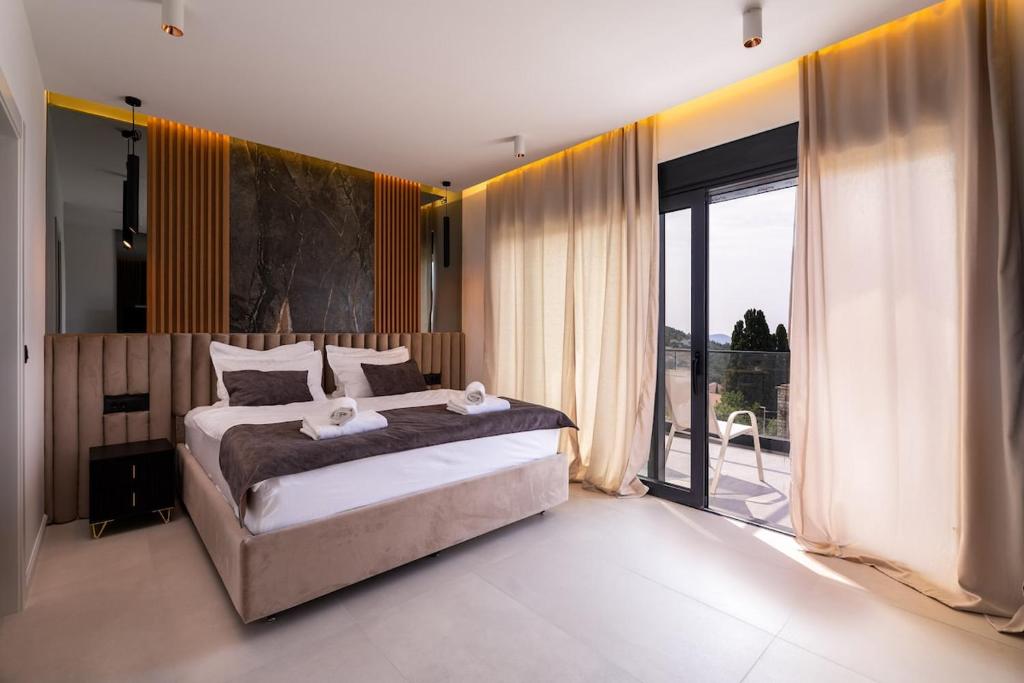 Elegant bedroom suite with garden view
